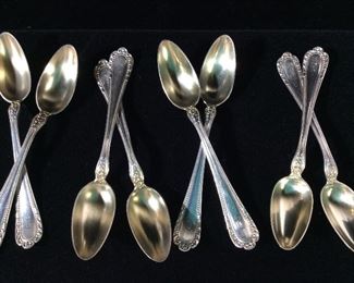 SET8 GORHAM PLATED TWO TONED SPOONS