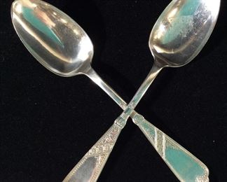 Lot 5 800 Silver & Plated Soup Spoons