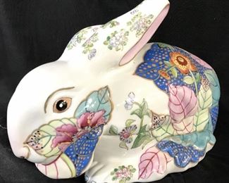 Signed Asian Porcelain Rabbit Keepsake Box