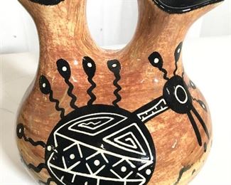 Signed MANA Double Mouthed Ceramic Vase