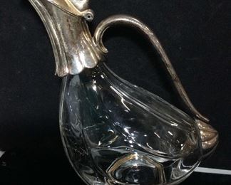 French Glass & Plated ‘Duck’ Water Pitcher