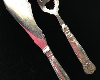 Vintage Silver-plate Fish Knife & Serving Fork