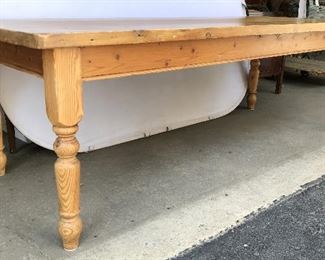 Antique Carved Wooden Farm Table