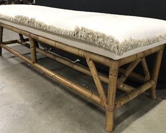 Upholstered Bamboo Style Bench