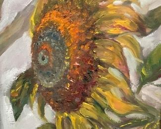 Hall Groat Sr. Sunflower in Full Bloom, Painting