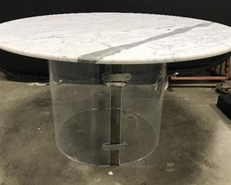 Marble Top Table W Lucite Base