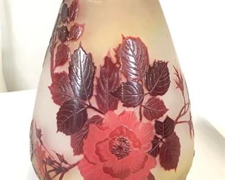 Signed GALLE French Cameo Art Glass Vase