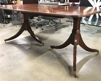 Repro English Made Double Pedestal Dining Table