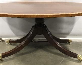 Oval English Style Wooden Coffee Table On Casters