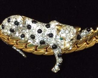 Necklace, Jaguar Figural On Gold Tn Chain