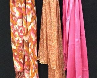 Lot 3 Pink Toned Fashion Scarves