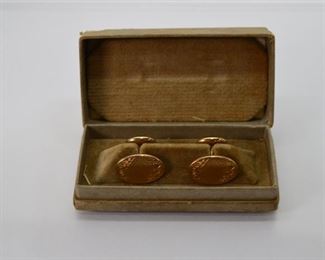Early 20th Century Hand Engraved Gold Plated Cuffs