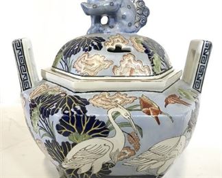 Vintage Footed Signed Asian Porcelain Vessel