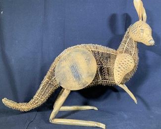 Folk Art Hand Forged Metal Kangaroo