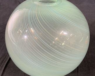 Thick Walled Art Glass Orb, Swirl
