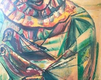 Signed Lithograph of Abstract Clown