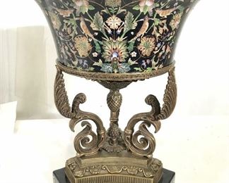 Intricately Detailed Pedestal Porcelain Vessel