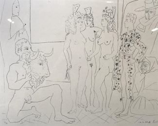 PABLO PICASSO Signed Lithograph Nude Figures
