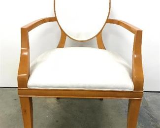 Carved Wooden Upholstered End Chair