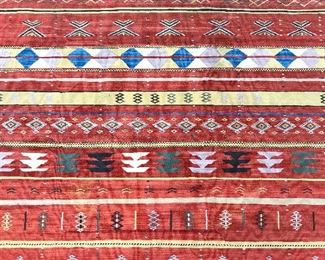 Vintage Tribal Style Flat Weave Wool Rug