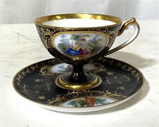 German Porcelain Teacup with Saucer