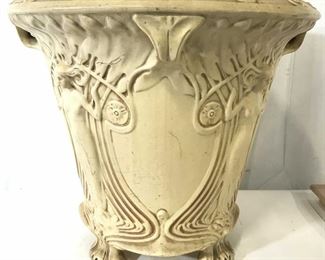 Vntge Footed Planter W Partial Female Nude Detail
