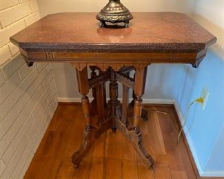 Gorgeous antique Victorian marble top parlor table
