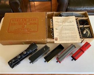 Vintage Louis Marx & Co. Stream Line “Steam Type” Electrical Train Model 10000 in excellent vintage condition with track, transformer and original box