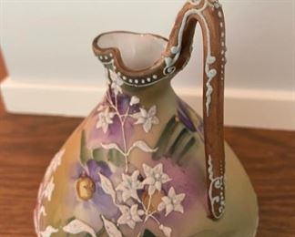 Antique Nippon Coraline decorated handled jug ca. 1910 