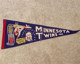 Rare 1965 Minnesota Twins American League Champs pennant in excellent vintage condition