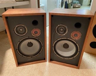 Vintage DLK Model 2 speakers.  They sound great and the original speaker covers are present but will need new front covers