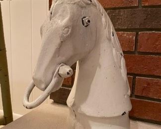Antique cast iron horse head hitch 