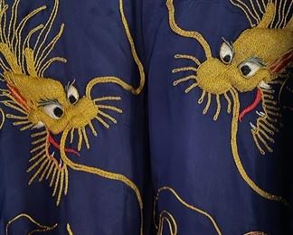 1930’s/40’s silk Kimono with gold dragon motif