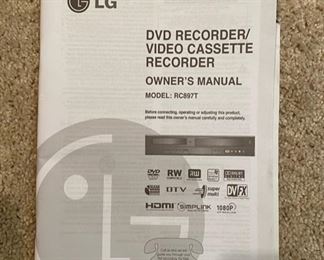 LG DVD Recorder/Video Cassette Recorder Model RC897T with remote 