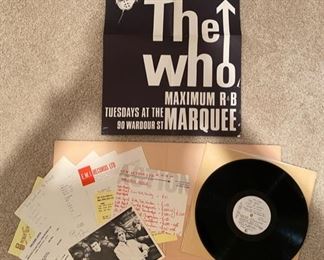The Who Live At Leeds vinyl record with original paperwork, poster and photo 