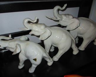 Royal Dux Elephants- Large $90.00, Medium $60.00, Small $40.00