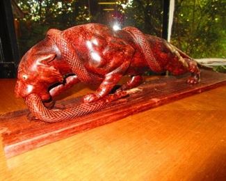 Vintage Carving of Snake and Panther $35.00