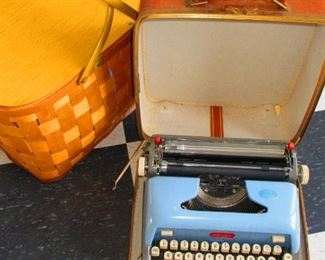 Vintage Basket $23.00, Vintage Typewriter $15.00