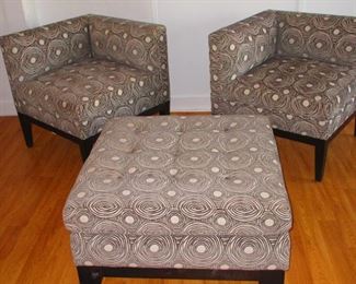 Arhaus Chairs $425.00, Ottoman $195.00