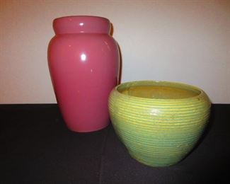 Purple Pottery Vase $35.00, Planter $18.00