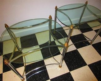 Brass and Glass Lamp Tables $185.00