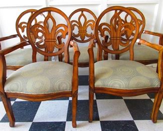 Group of Five Shield-back Chairs with Fleur de Lis $175.00 all