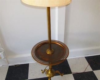 Brass and Copper Tray Floor Lamp $35.00