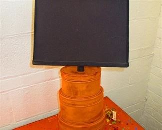 Stacked Leather Box Lamp $135.00