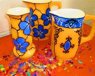 Czech Art Deco Jugs $65.00 each, Vase $30.00 by Bern
