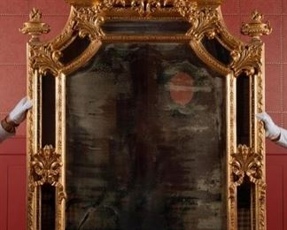 11: Napoleon III Gilt Mirror with Original Glass