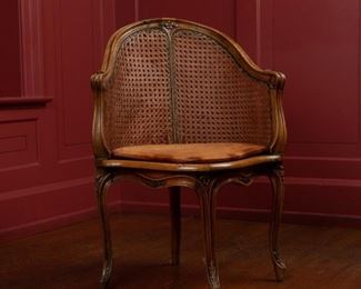 34: 19th c. Louis XV Style Fauteuil de Bureau