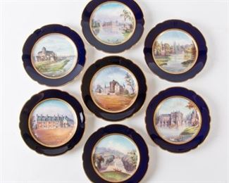 36: 18th c. Sevres Cabinet Plates, French Scenes