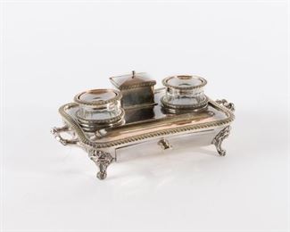 40: James Dixon & Sons Sheffield Plate Ink Stand, ca. 1835