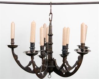 51: 19th c. Continental Bronze-Patinated Chandelier